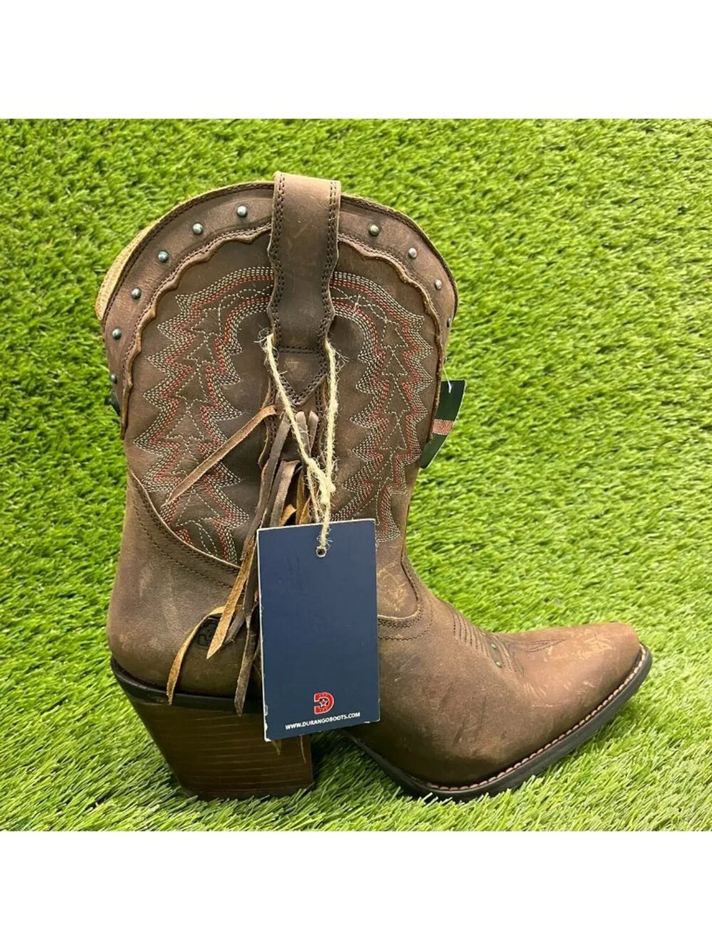 Durango Crush Womens Size 10 Brown Cowgirl Western Snip Toe Zip Up Fashion Boots